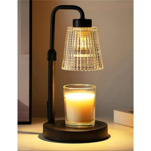 Candle Warmer Lamp with Timer Adjustable Height Candle Warmer Dimmable Jar Black - Picture 7 of 7